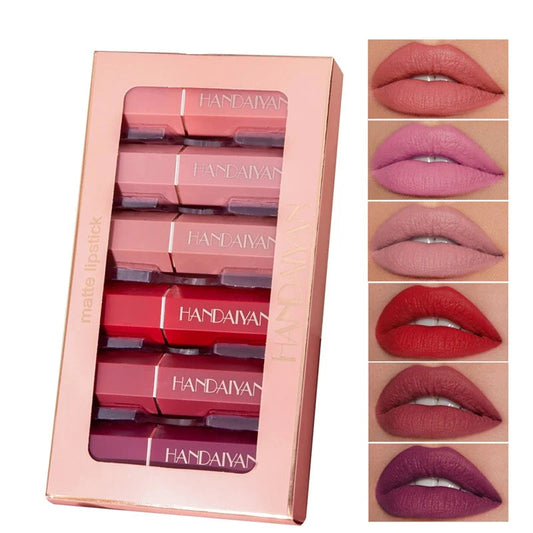 6Pcs/Box Velvet Matte Lipstick Kit